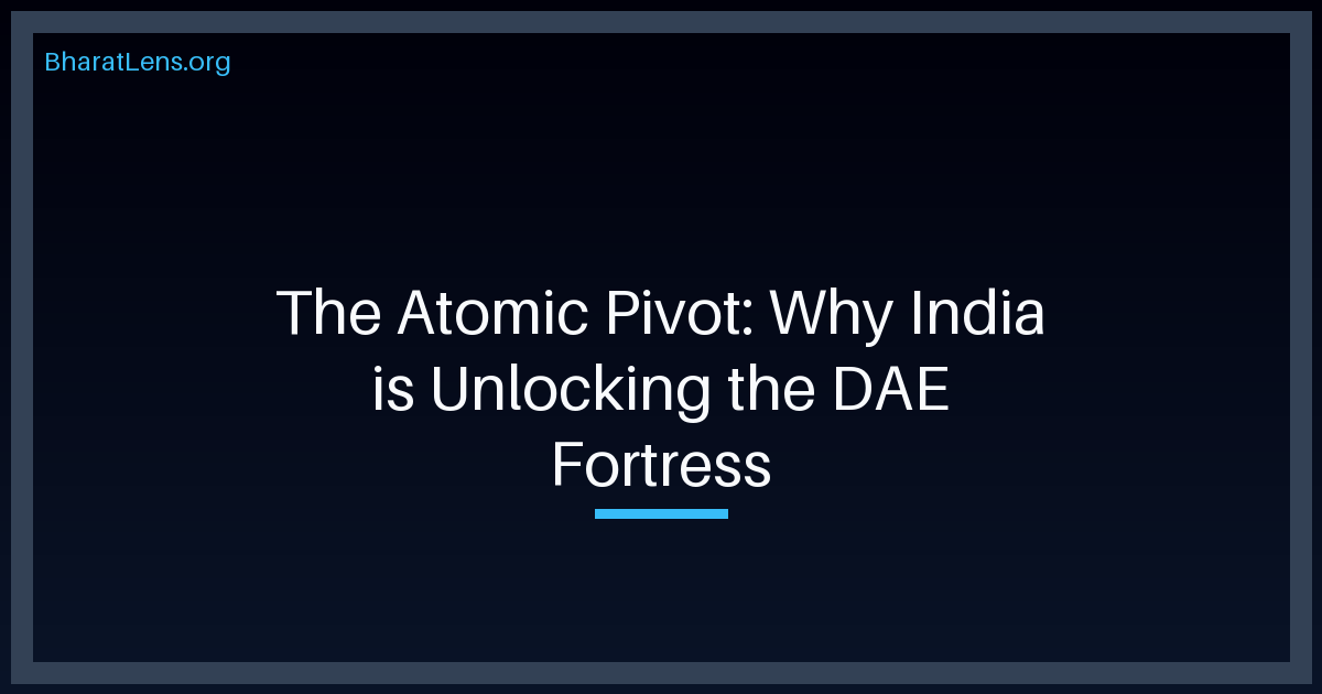 The Atomic Pivot: Why India is Unlocking the DAE Fortress