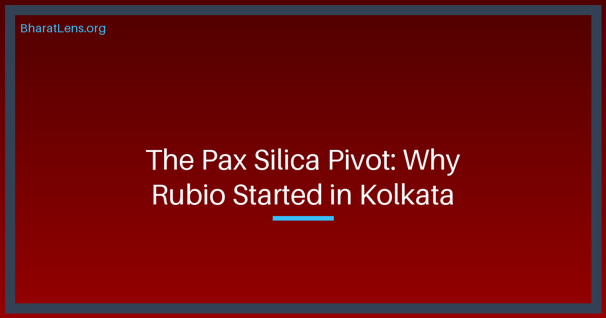 The Pax Silica Pivot: Why Rubio Started in Kolkata