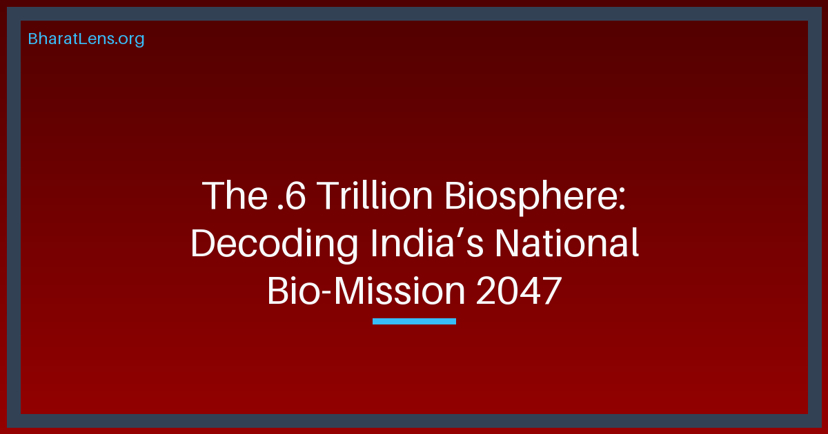 The $2.6 Trillion Biosphere: Decoding India’s National Bio-Mission 2047