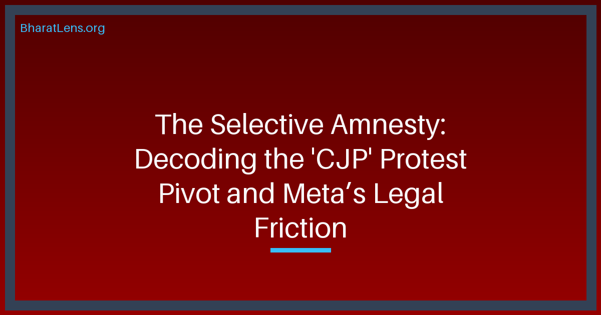 The Selective Amnesty: Decoding the 'CJP' Protest Pivot and Meta’s Legal Friction
