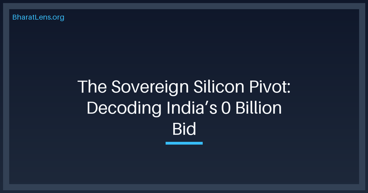 The Sovereign Silicon Pivot: Decoding India’s 0 Billion Bid for Global Leadership