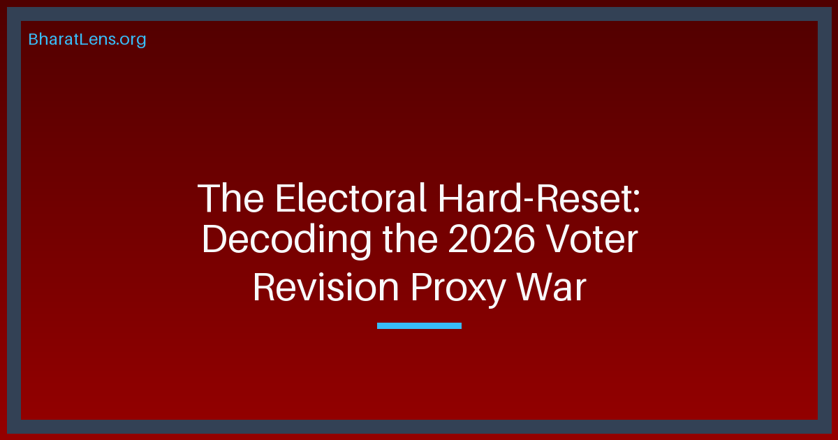The Electoral Hard-Reset: Decoding the 2026 Voter Revision Proxy War