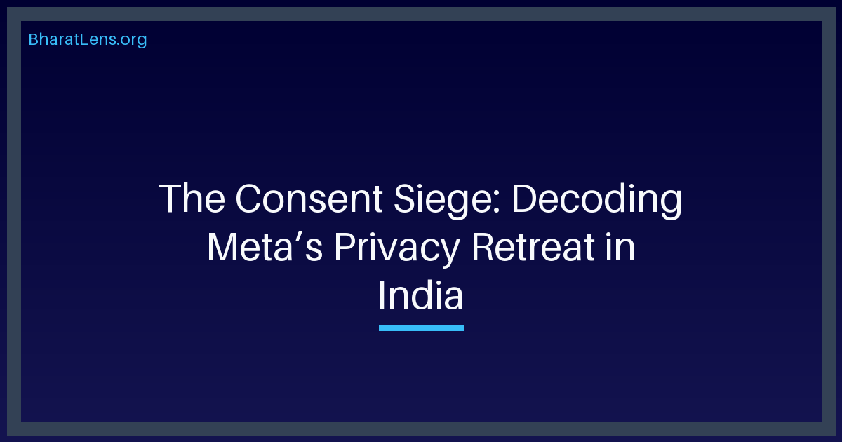 The Consent Siege: Decoding Meta’s Privacy Retreat in India