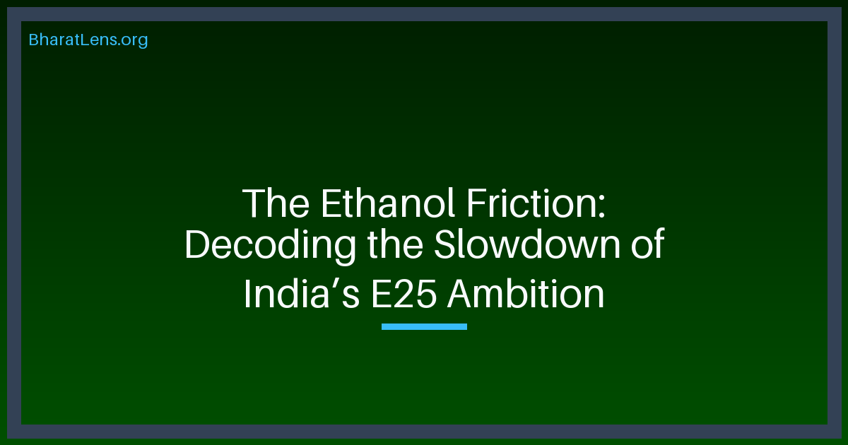 The Ethanol Friction: Decoding the Slowdown of India’s E25 Ambition