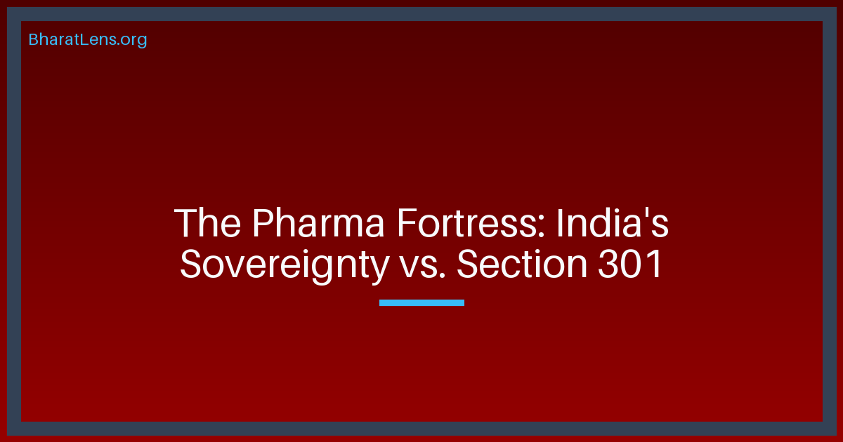 The Pharma Fortress: India’s Healthcare Sovereignty vs. the US Section 301 Siege