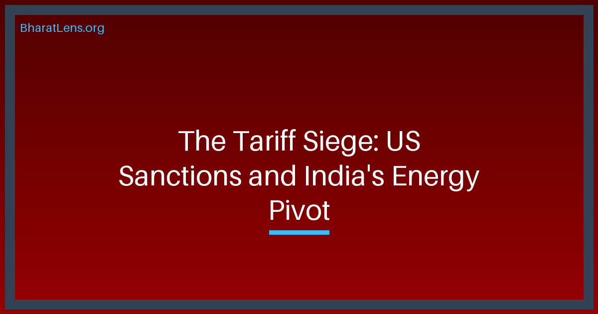 The Tariff Siege: Decoding the 'Lindsey Graham Act' and India’s Energy Resilience