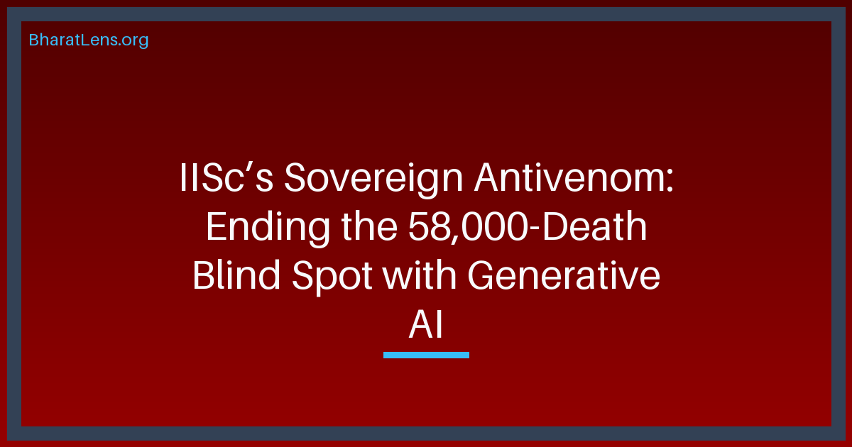 IISc’s Sovereign Antivenom: Ending the 58,000-Death Blind Spot with Generative AI