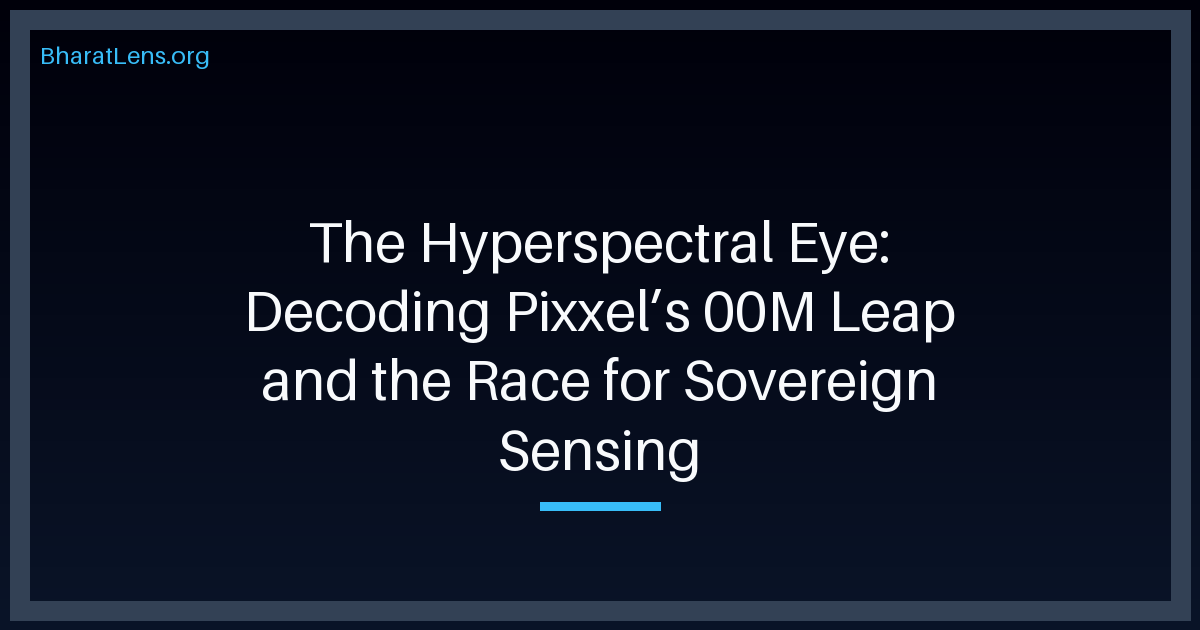 The Hyperspectral Eye: Decoding Pixxel’s $100M Leap and the Race for Sovereign Sensing