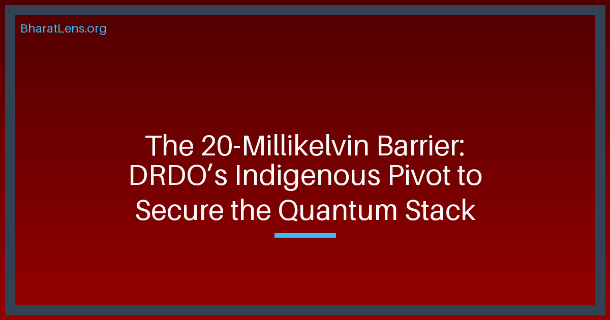 The 20-Millikelvin Barrier: DRDO’s Indigenous Pivot to Secure the Quantum Stack