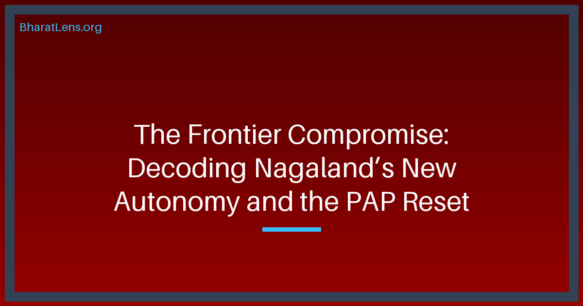 The Frontier Compromise: Decoding Nagaland’s New Autonomy and the PAP Reset