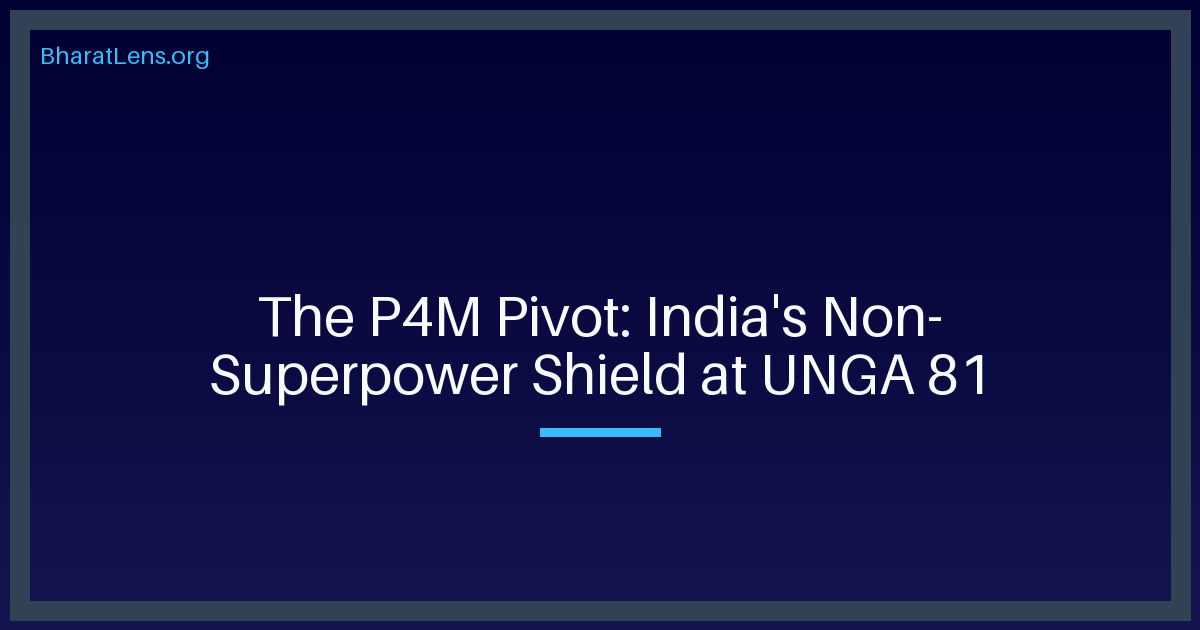 The P4M Pivot: Why India is Building a 'Non-Superpower' Shield at UNGA 81