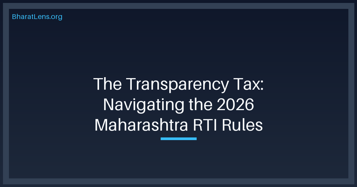 The Transparency Tax: Navigating the 2026 Maharashtra RTI Rules