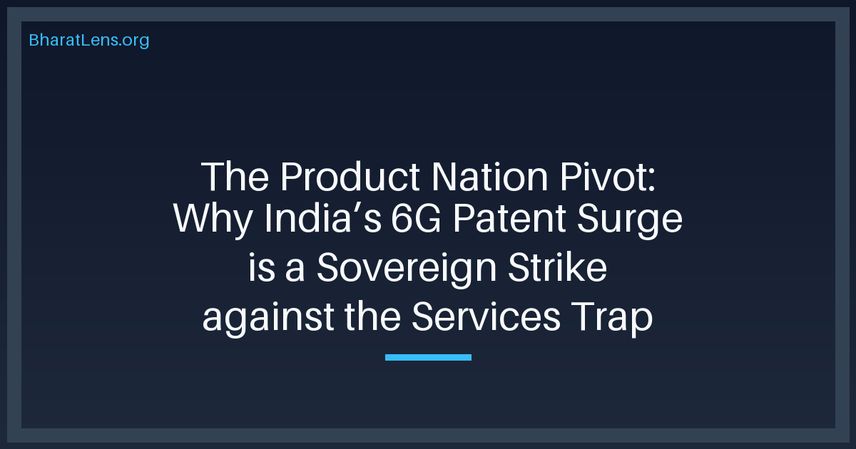 The Product Nation Pivot: Why India’s 6G Patent Surge is a Sovereign Strike against the Services Trap