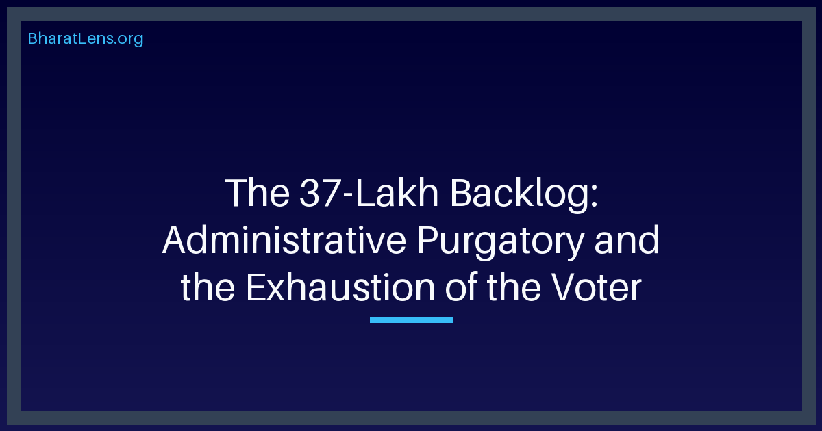 The 37-Lakh Backlog: Administrative Purgatory and the Exhaustion of the Voter
