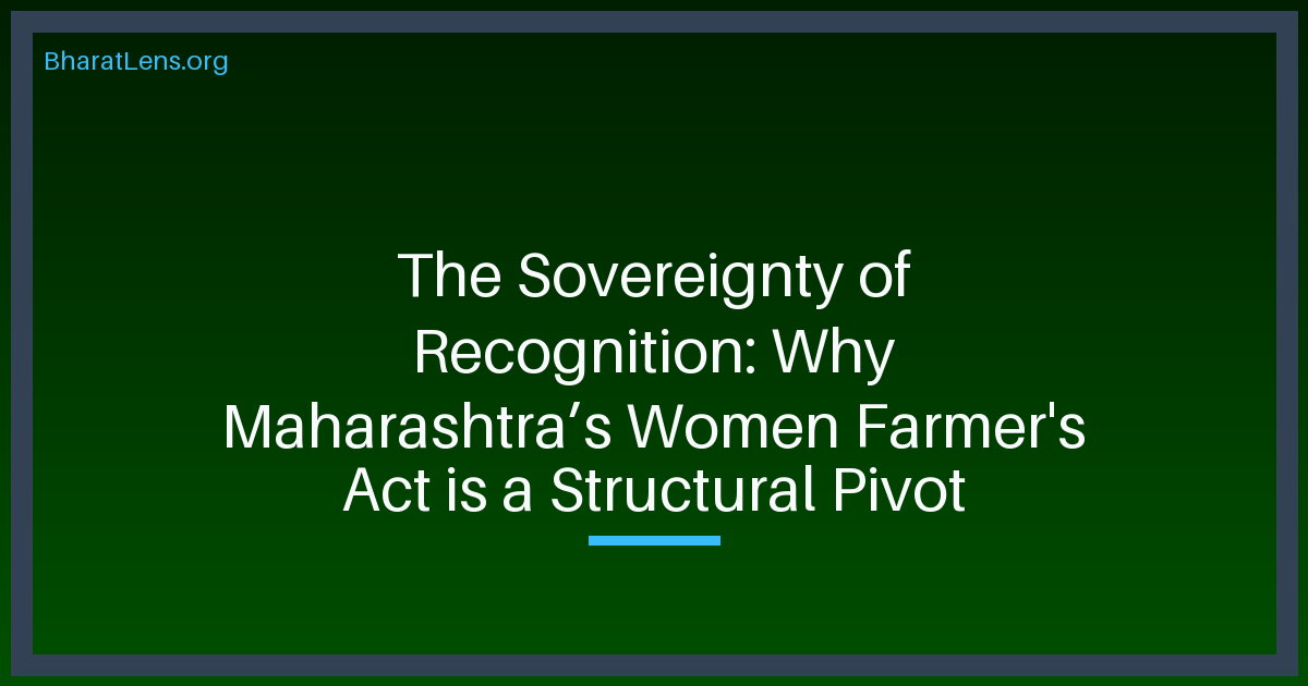 The Sovereignty of Recognition: Why Maharashtra’s Women Farmer's Act is a Structural Pivot
