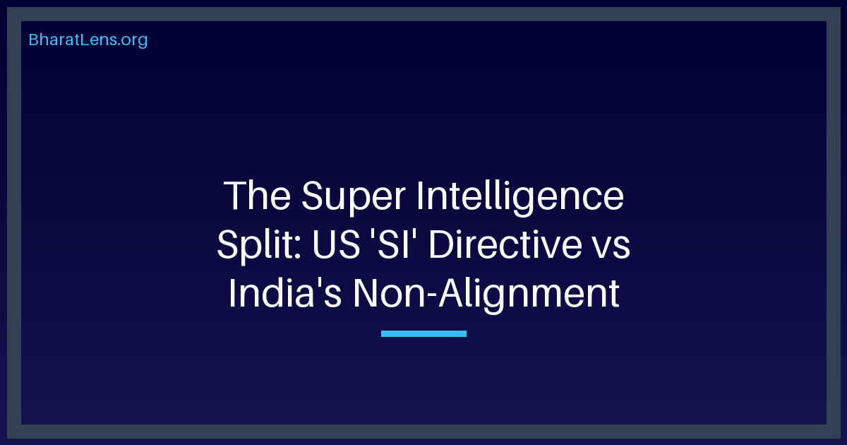The Super Intelligence Split: US 'SI' Directive and India’s New Tech Diplomacy