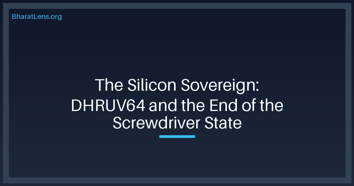 The Silicon Sovereign: DHRUV64 and the End of the Screwdriver State