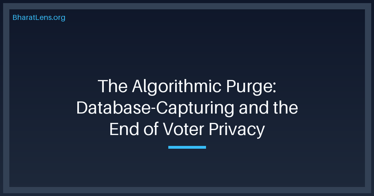 The Algorithmic Purge: Database-Capturing and the End of Voter Privacy