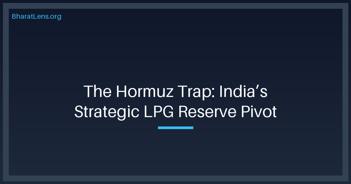 The Hormuz Trap: Why India is Mandating 30-Day Strategic LPG Reserves