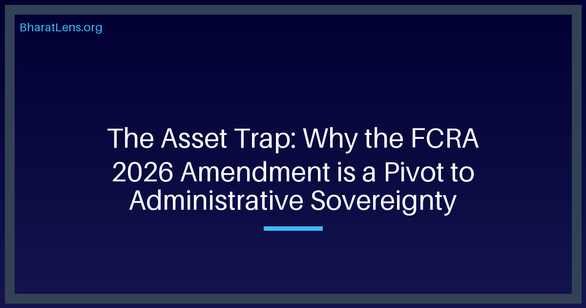 The Asset Trap: Why the FCRA 2026 Amendment is a Pivot to Administrative Sovereignty