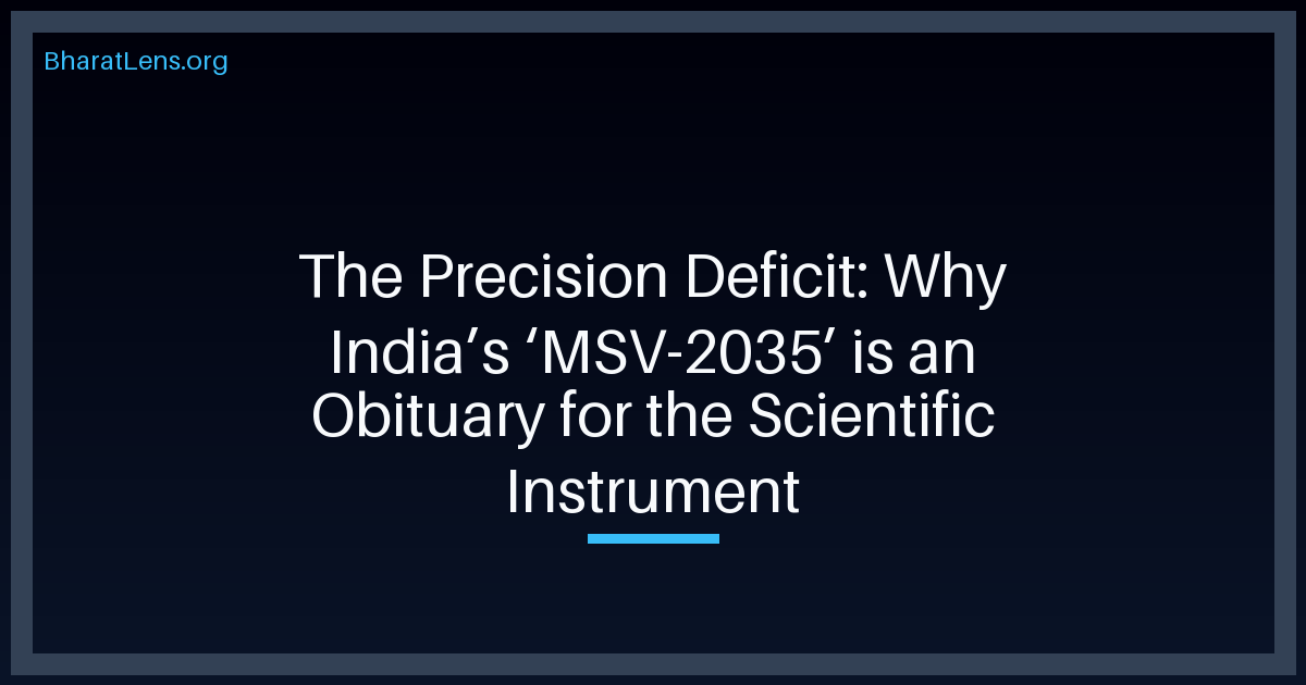 The Precision Deficit: Why India’s ‘MSV-2035’ is an Obituary for the Scientific Instrument