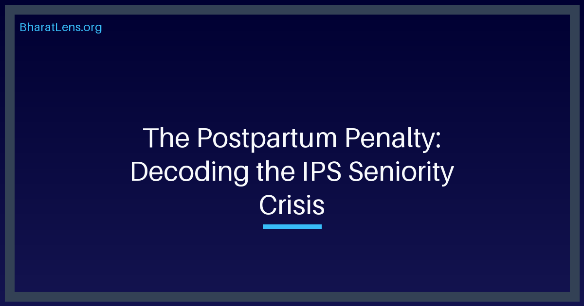 The Postpartum Penalty: Decoding the IPS Seniority Crisis