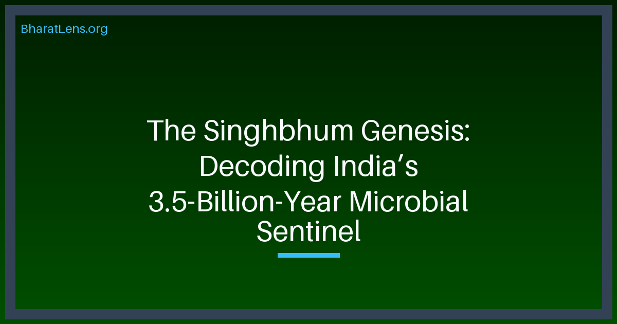 The Singhbhum Genesis: Decoding India’s 3.5-Billion-Year Microbial Sentinel