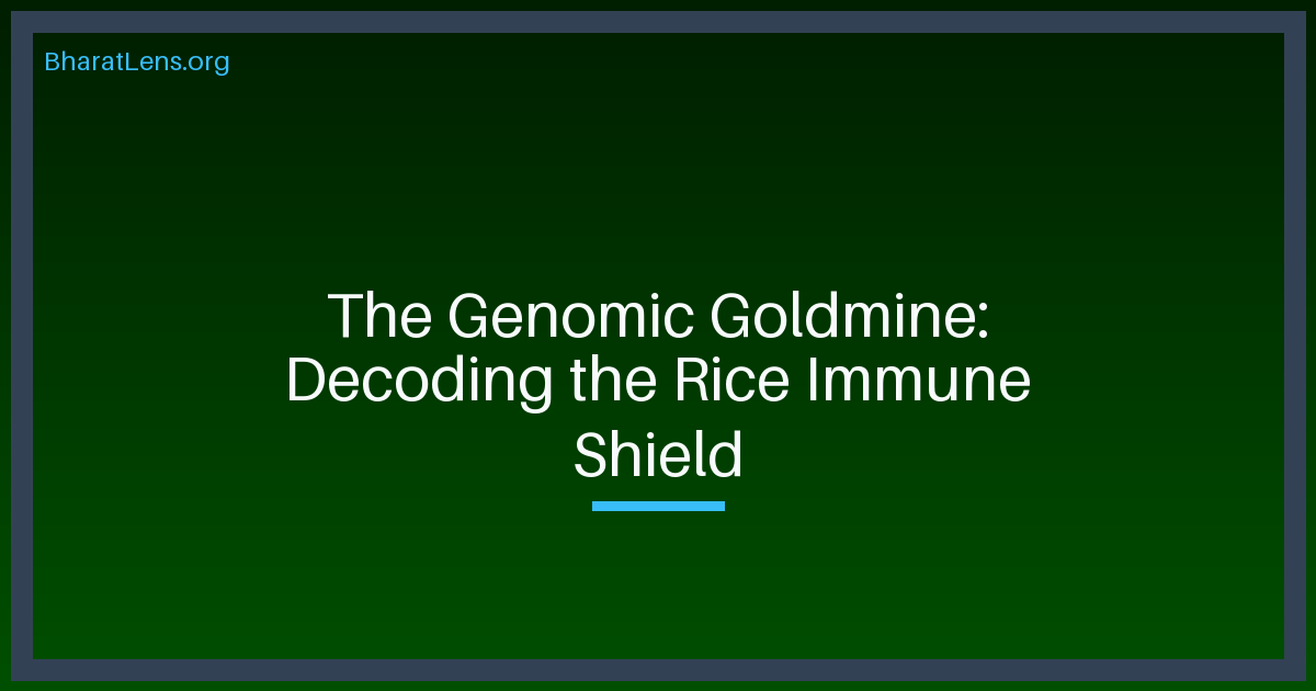 The Genomic Goldmine: Decoding the Immune Shield in Northeast India’s Rice Landraces