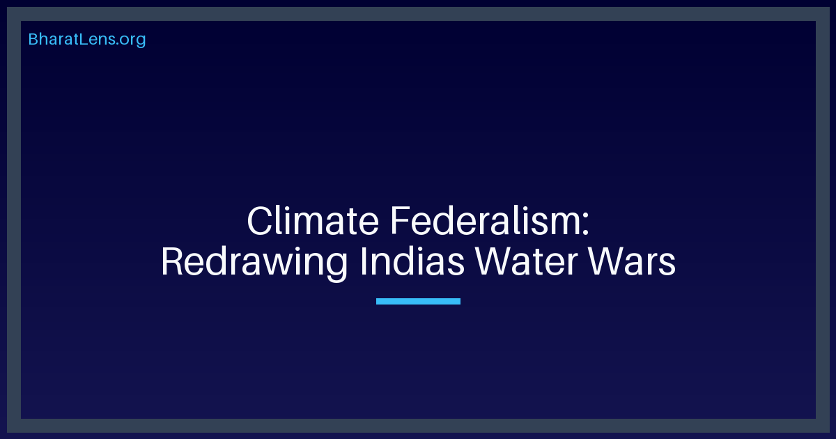 The Climate Federalism: How the 2026 El Niño is Redrawing India’s Water Wars