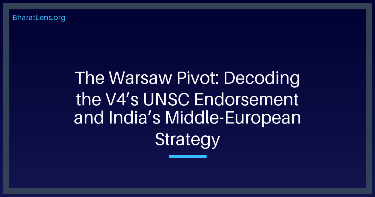 The Warsaw Pivot: Decoding the V4’s UNSC Endorsement and India’s Middle-European Strategy