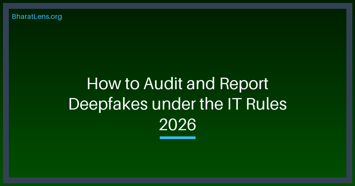 How to Audit and Report Deepfakes under the IT Rules 2026