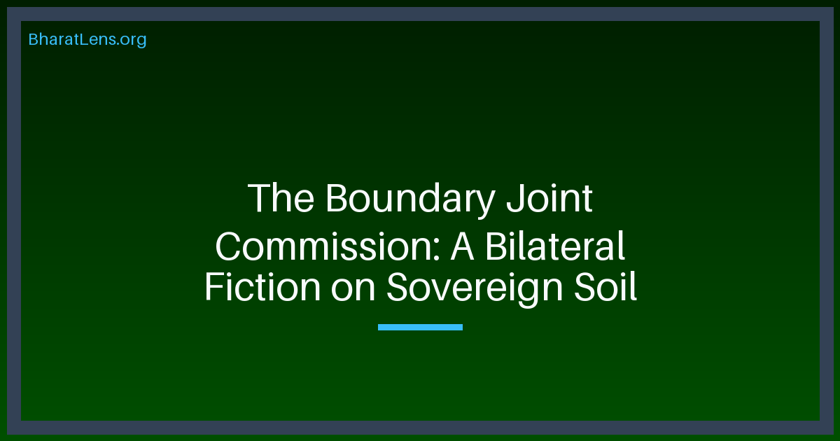 The Boundary Joint Commission: A Bilateral Fiction on Sovereign Soil