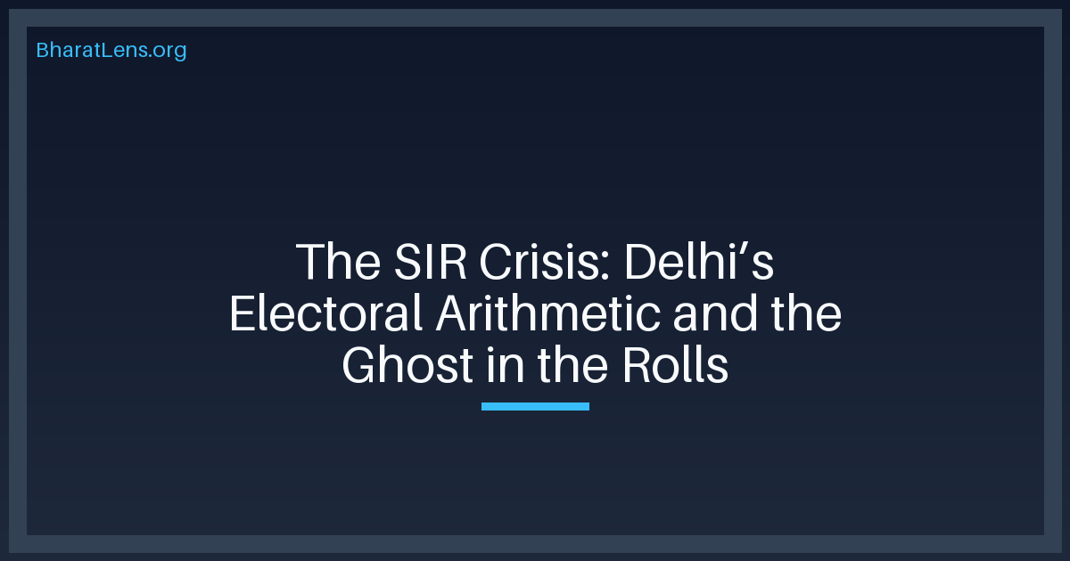 The SIR Crisis: Delhi’s Electoral Arithmetic and the Ghost in the Rolls