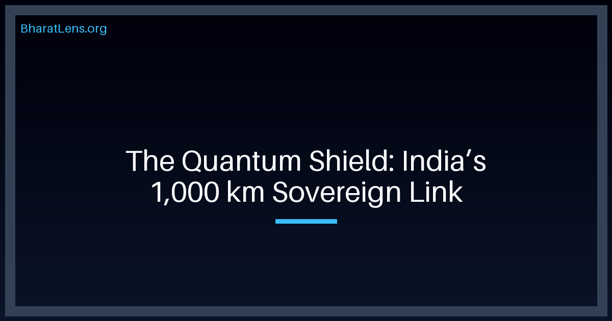 The Quantum Shield: Why India’s 1,000 km Secure Link is a Sovereign Strike on the Future