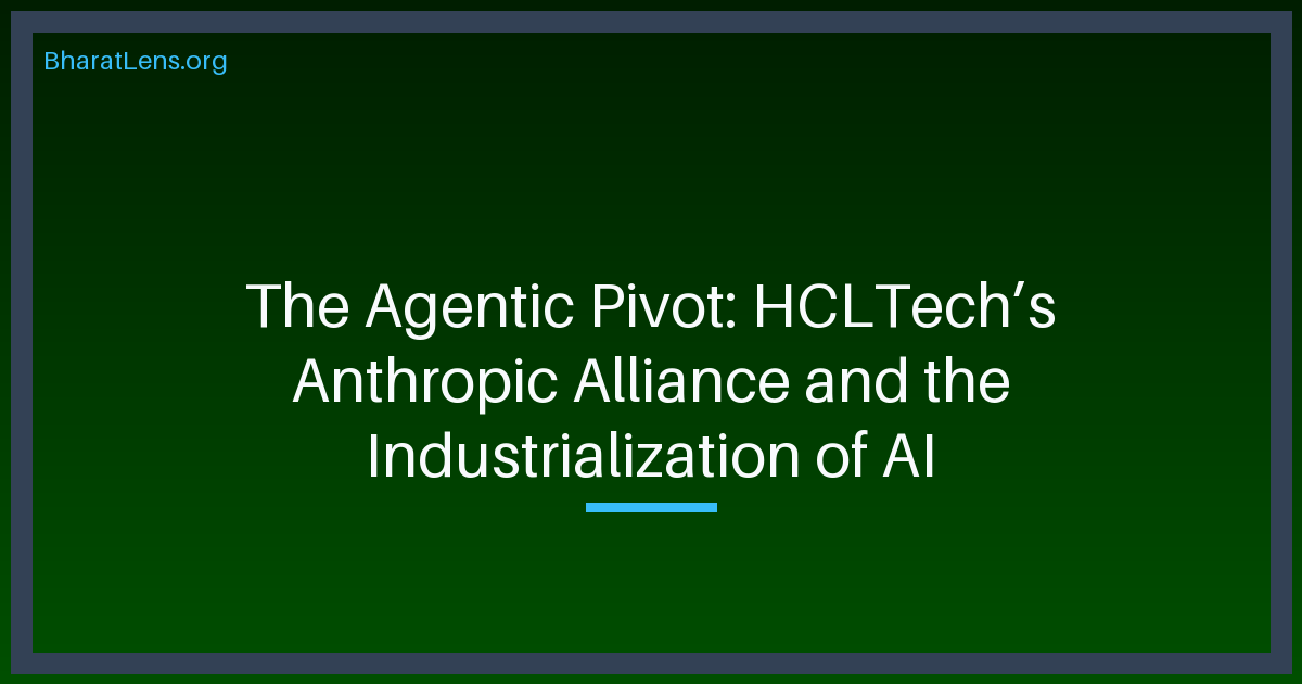 The Agentic Pivot: HCLTech’s Anthropic Alliance and the Industrialization of AI