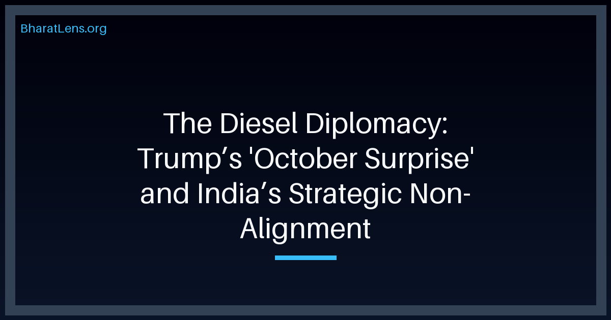 The Diesel Diplomacy: Trump’s 'October Surprise' and India’s Strategic Non-Alignment