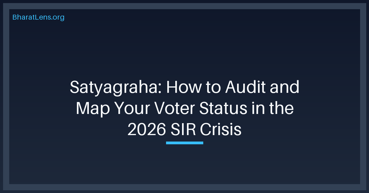 Satyagraha: How to Audit and Map Your Voter Status in the 2026 SIR Crisis