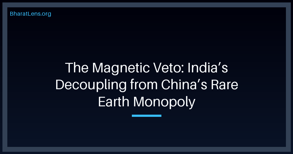 The Magnetic Veto: India’s Decoupling from China’s Rare Earth Monopoly