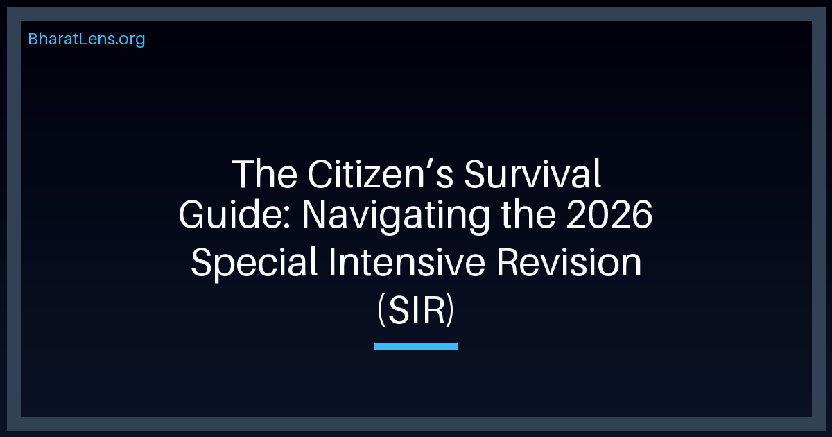 The Citizen’s Survival Guide: Navigating the 2026 Special Intensive Revision (SIR)