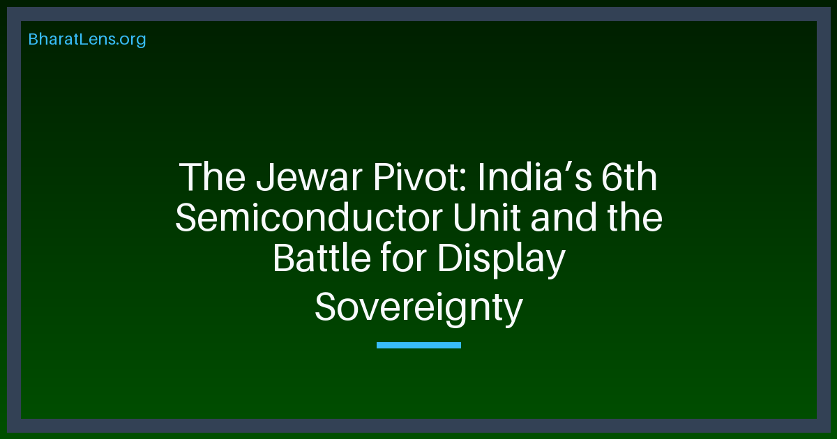 The Jewar Pivot: India’s 6th Semiconductor Unit and the Battle for Display Sovereignty